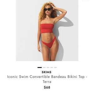SKIMS ICONIC SWIM CONVERTIBLE BANDEAU BIKINI TOP AND SKINNY DIP BOTTOM